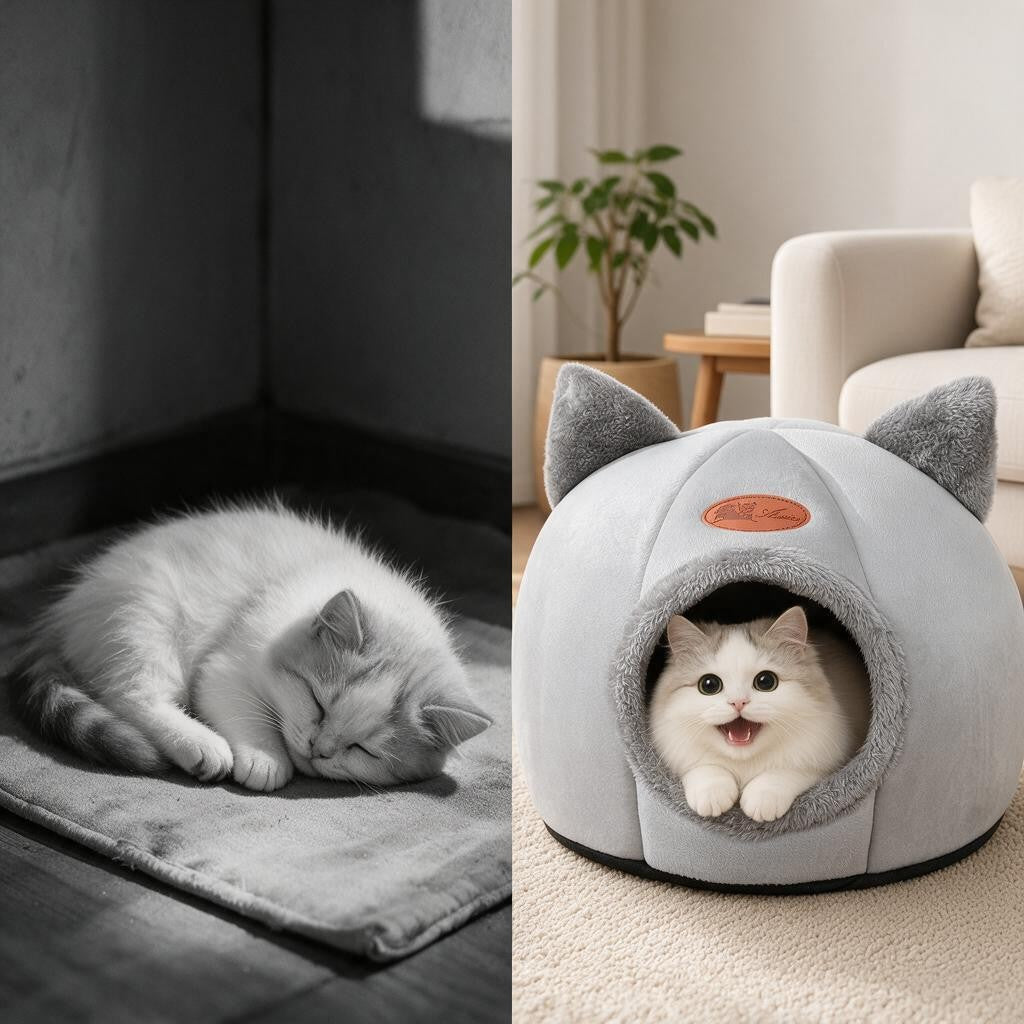 DeepPurr™ Cozy Winter Cat Bed