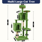 [Backtoschool] Wecharmer Cat Tree / Tower for Indoor with Green Leaves, Cat Condo Cozy Plush House, Pet House with Cat Scratching Posts