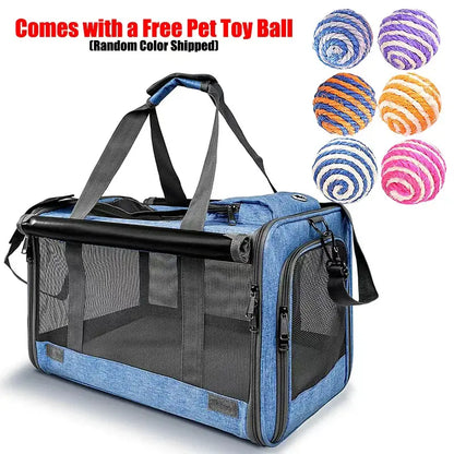 Pet Carrier for Large and Medium Cats,20 Lbs Lightproof Soft Sided Pet Carrier for Large Cat & Small Dog Airline Approved Travel Bag Puppy Carriers Foldable Portable for Outdoor Car Pink or Blue