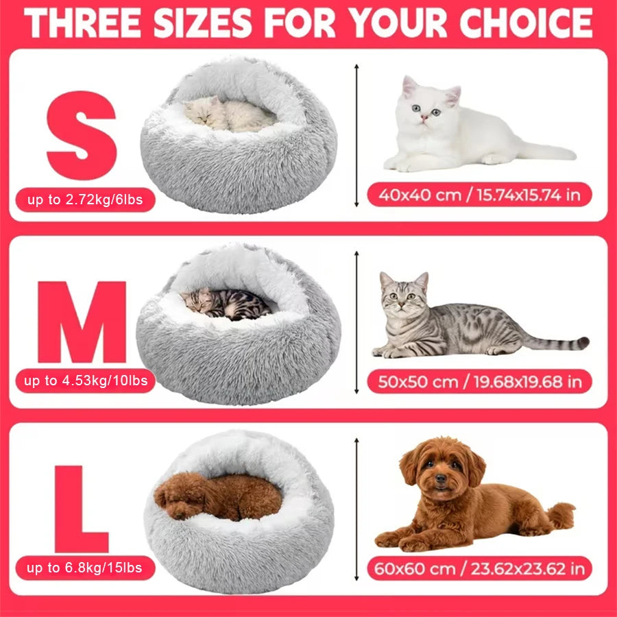 Cozy Cats Beds Pad Dogs Mattress Warm Soft Plush Pets Bed Shell-Shaped Semi-Enclosed Cat Sleeping Nests for Small Dogs Kitten
