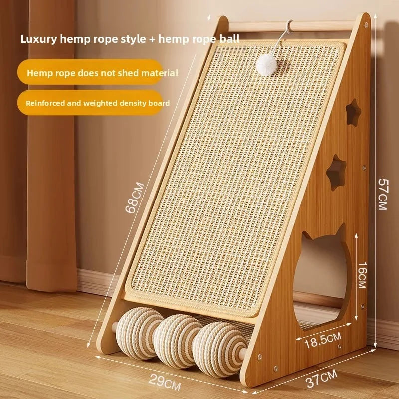 Sisal Vertical Cat Scratcher Durable Scratch Resistant Non Shedding Sofa Protector Paw Saver Indoor Cat Furniture Cat Tree