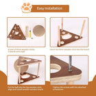 Wooden Cat Scratching Ball, Cat Sharpening Claws, Hand-Wrapped Sword, Jute Rope, Cat Climbing Frame, Cat Scratching Post, Durable Cat Toy.