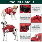 Kuoser Dog Life Jacket High Buoyancy, Reflective Dog Life Vest for Swimming Boating, Adjustable Small Medium Large Dog Lifejacket, Lightweight Dog Life Preserver Rescue Handle Spring Summer Pool