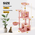 [Backtoschool] Wecharmer Cat Tree / Tower for Indoor with Green Leaves, Cat Condo Cozy Plush House, Pet House with Cat Scratching Posts