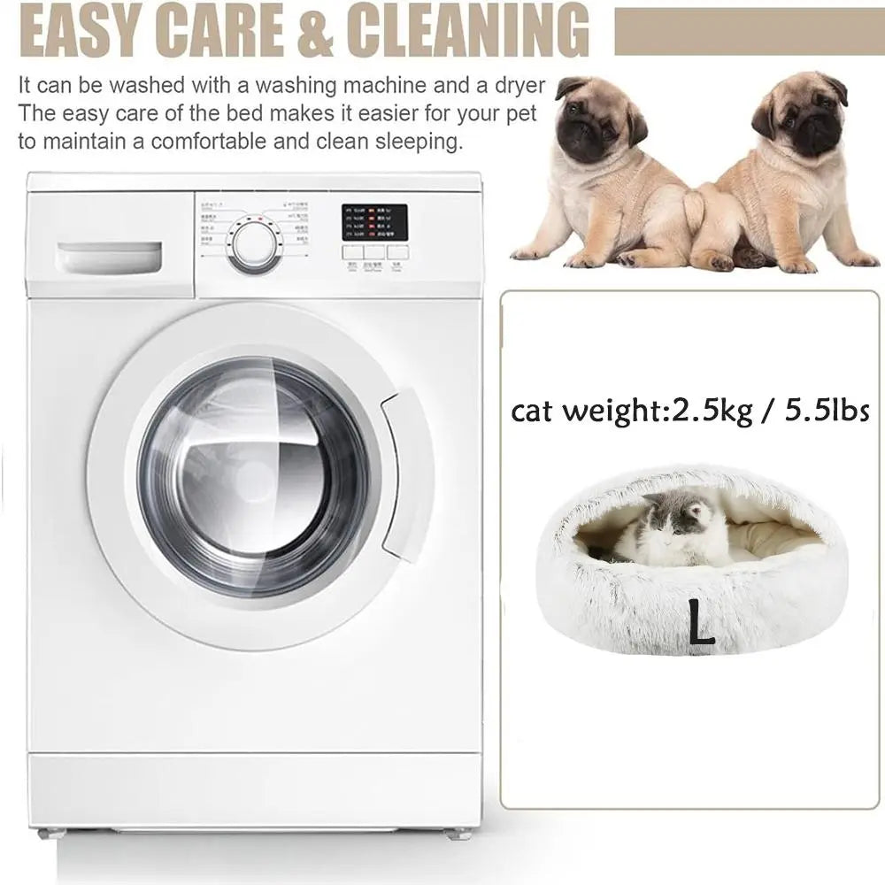 Cat Bed Cat Nest Comfortable Sleeping Cushion for Gifts, Soft Cat Beds with Hood, Anti-Anxiety Dog Bed, Pet Care Supplies, Pet Products, Summer Gift, Cat Furniture Cat Toys for Indoor Cats, Valentine'S Day Gift, Cat Stuff