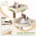 Deskat 78Inches Cat Tree for Large Cats . 2 Cat Condos ; 5 Sisal Posts; 2 Perches; F78C