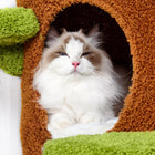 Bingopaw Cat Tree Large Cat Tower with Sturdy Wooden Frame Sisal Rope Scratching Post Modern Cat Condo for Indoor Cats Green Brown Multi Level Fun for Active Cats