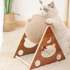 Wooden Cat Scratching Ball, Cat Sharpening Claws, Hand-Wrapped Sword, Jute Rope, Cat Climbing Frame, Cat Scratching Post, Durable Cat Toy.