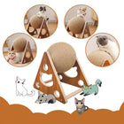 Wooden Cat Scratching Ball, Cat Sharpening Claws, Hand-Wrapped Sword, Jute Rope, Cat Climbing Frame, Cat Scratching Post, Durable Cat Toy.