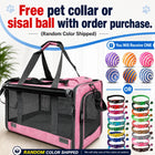 Pet Carrier for Large and Medium Cats,20 Lbs Lightproof Soft Sided Pet Carrier for Large Cat & Small Dog Airline Approved Travel Bag Puppy Carriers Foldable Portable for Outdoor Car Pink or Blue