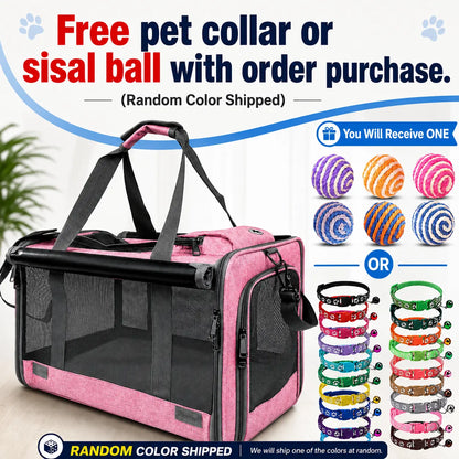 Pet Carrier for Large and Medium Cats,20 Lbs Lightproof Soft Sided Pet Carrier for Large Cat & Small Dog Airline Approved Travel Bag Puppy Carriers Foldable Portable for Outdoor Car Pink or Blue