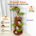 Bingopaw Cat Tree Large Cat Tower with Sturdy Wooden Frame Sisal Rope Scratching Post Modern Cat Condo for Indoor Cats Green Brown Multi Level Fun for Active Cats