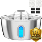 Round One Cat Water Fountain Stainless Steel - 3.2L/108Oz Pet Water Fountain for Cats Indoor - Automatic Pet Watering Dispenser (1 Filter) Pat Water Fountain