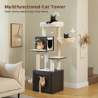 PAWZ Road Cat Tree with Litter Box Enclosure, 56.7-Inch Modern Cat Tower with Storage Cabinet and Spacious Wood Cat Condo, Sisal Covered Scratching Post and Repalcable Dangling Balls#Dealsforyoudays