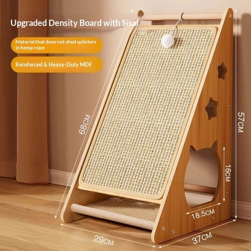 Sisal Vertical Cat Scratcher Durable Scratch Resistant Non Shedding Sofa Protector Paw Saver Indoor Cat Furniture Cat Tree
