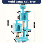 [Backtoschool] Wecharmer Cat Tree / Tower for Indoor with Green Leaves, Cat Condo Cozy Plush House, Pet House with Cat Scratching Posts