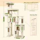 Deskat 78Inches Cat Tree for Large Cats . 2 Cat Condos ; 5 Sisal Posts; 2 Perches; F78C