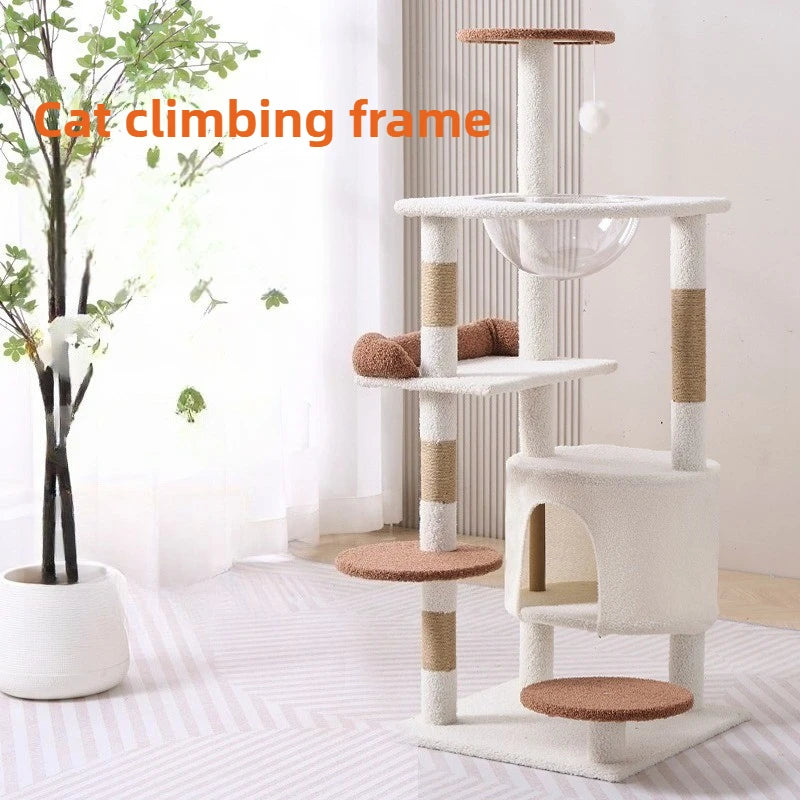 Castle Cat Climbing Frame, Cat Villa, Cat Nest, Cat Tree, Cat Climbing Pole, Multi-Layer Cat Jumping Platform, Cat Frame