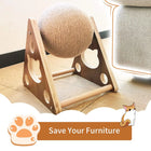 Wooden Cat Scratching Ball, Cat Sharpening Claws, Hand-Wrapped Sword, Jute Rope, Cat Climbing Frame, Cat Scratching Post, Durable Cat Toy.
