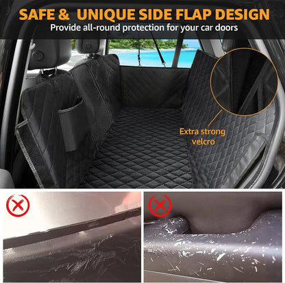Nzonpet Dog Back Seat Covers for Trucks, 100% Waterproof with Big Mesh Window, XL Nonslip Scratchproof Dog Truck Hammock, Heavy Duty Seat Covers for Full Sized Pickup Trucks F150- Black