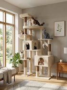 Deskat 78Inches Cat Tree for Large Cats . 2 Cat Condos ; 5 Sisal Posts; 2 Perches; F78C