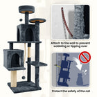 [Backtoschool] Wecharmer Cat Tree / Tower for Indoor with Green Leaves, Cat Condo Cozy Plush House, Pet House with Cat Scratching Posts