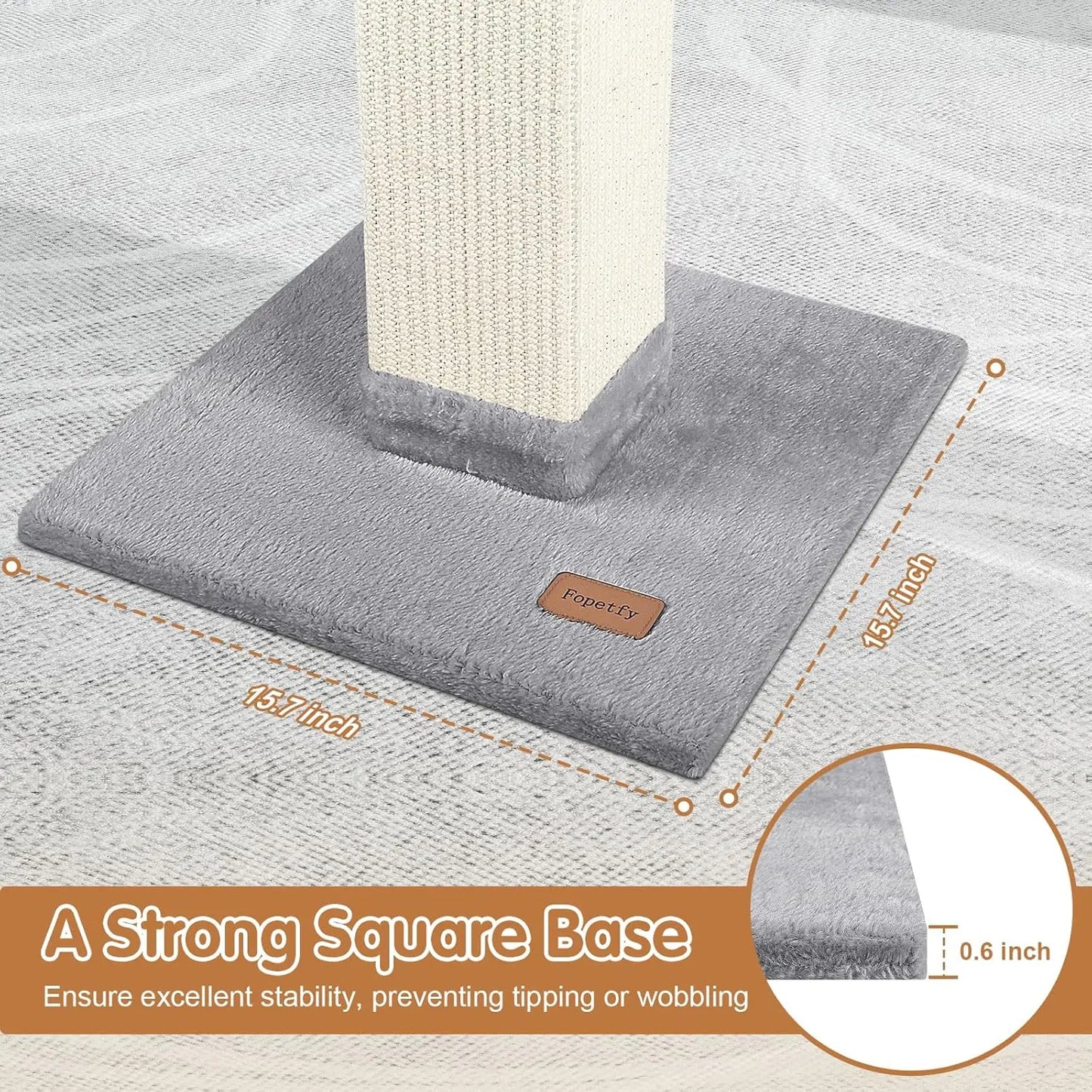 33 Inch Grey Cat Scratching Post for Indoor Cats, Cat Tree for Full-Body Stretching, Protect Your Furniture