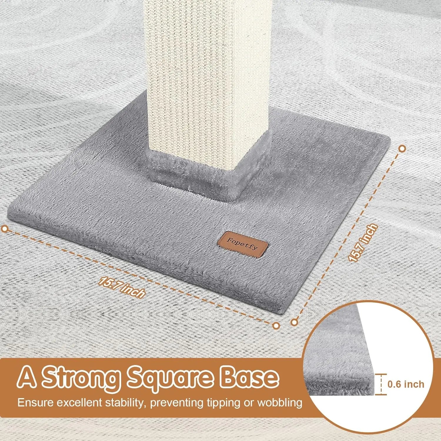 33 Inch Grey Cat Scratching Post for Indoor Cats, Cat Tree for Full-Body Stretching, Protect Your Furniture
