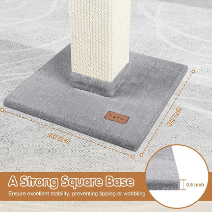33 Inch Grey Cat Scratching Post for Indoor Cats, Cat Tree for Full-Body Stretching, Protect Your Furniture