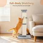 33 Inch Grey Cat Scratching Post for Indoor Cats, Cat Tree for Full-Body Stretching, Protect Your Furniture