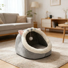 Semi Enclosed Cat Bed Cozy Cat Cave House Soft Washable Pet Bed for Indoor Cats and Kittens