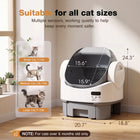 Alifuraha Smart Self-Cleaning Automatic Litter Box - Portable Open-Top, 3.5Lbs-22Lbs Mixed Cats, Large Capacity, App-Free Plug-And-Play, 4-Layer Advanced Safety, Easy-Washable Drum, 15-Day Hands-Free Traveling, Odor Control, Auto/Manual Modes, Portable Li