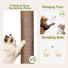 Deskat 78Inches Cat Tree for Large Cats . 2 Cat Condos ; 5 Sisal Posts; 2 Perches; F78C
