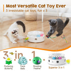 Potaroma Premium 3-In-1 Automatic Interactive Cat Toy, Fluttering Butterfly, Ambush Feather, Track Balls, Dual Power, USB Powered, Indoor Enrichment Toy for Kittens & Cats, Polypropylene, 4 Aa Batteries, Flexible Dual Power System, Healthy Activity Levels