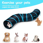 Foldable S-Curve Cat Tunnel Toy for Bored Indoor Cats, 1-Way/3-Way Multi-Entry, Multi-Channel Maze with Peek Holes & Play Ball Exit, Durable Scratch-Resistant Polyester Fabr., Space-Saving, Universal Fit (Blue & Black)
