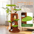 Bingopaw Cat Tree Large Cat Tower with Sturdy Wooden Frame Sisal Rope Scratching Post Modern Cat Condo for Indoor Cats Green Brown Multi Level Fun for Active Cats