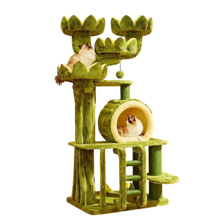 80.3 Inches Tall Cat Tree for Indoor Cats, Multi-Level Cat Tower with Cat Condos, Top Perches, Cozy Basket,Hammocks, Large Pet Activity Structure