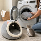 Semi Enclosed Cat Bed Cozy Cat Cave House Soft Washable Pet Bed for Indoor Cats and Kittens