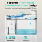 HAPAW Smart Cat Water Fountain, Filter-Free Automatic Pet Water Dispenser with Clean & Used Water Separation, 2.4Ghz Wi-Fi App Control and 5000Mah Battery Backup for Indoor Cats