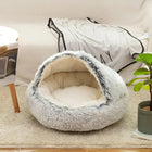 Cat Bed Cat Nest Comfortable Sleeping Cushion for Gifts, Soft Cat Beds with Hood, Anti-Anxiety Dog Bed, Pet Care Supplies, Pet Products, Summer Gift, Cat Furniture Cat Toys for Indoor Cats, Valentine'S Day Gift, Cat Stuff