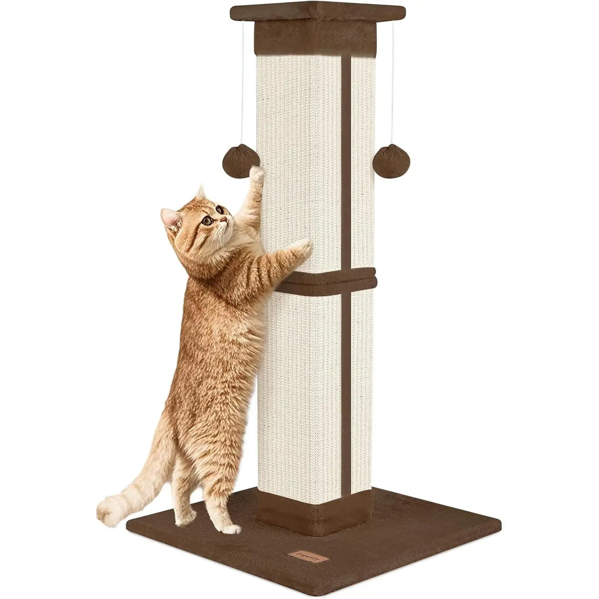 33 Inch Grey Cat Scratching Post for Indoor Cats, Cat Tree for Full-Body Stretching, Protect Your Furniture