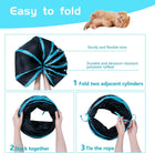 Foldable S-Curve Cat Tunnel Toy for Bored Indoor Cats, 1-Way/3-Way Multi-Entry, Multi-Channel Maze with Peek Holes & Play Ball Exit, Durable Scratch-Resistant Polyester Fabr., Space-Saving, Universal Fit (Blue & Black)