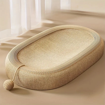 59X39Cm Cat Durable Sleep Play Natural Sisal Scratching Board with Built in Cat Litter Box Claw Care Toy Use in All Four Seasons