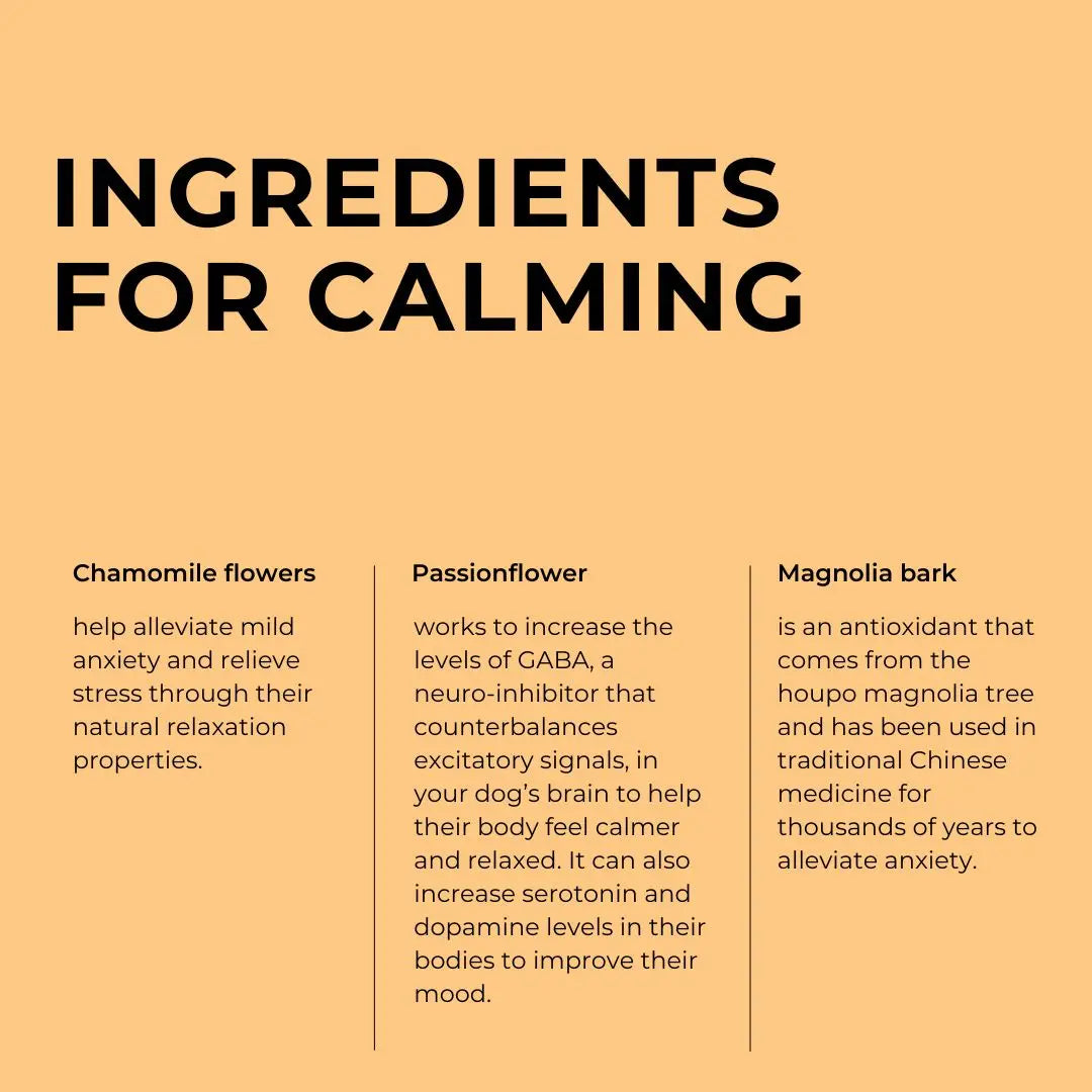 Calming Chews for Dogs - Supports Emotional Balance and Reduces Stress from Travel and Separation Anxiety