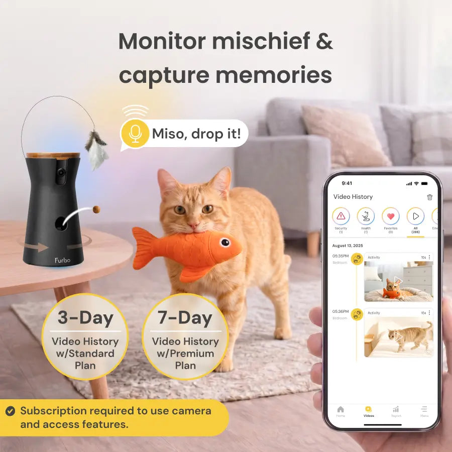 Furbo 360° Cat Camera [Nanny Edition] - 3Mo Minimum Subscription Required