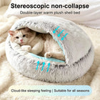 Cozy Cats Beds Pad Dogs Mattress Warm Soft Plush Pets Bed Shell-Shaped Semi-Enclosed Cat Sleeping Nests for Small Dogs Kitten
