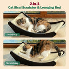 Zakkart Sisal 2-in-1 Cat Scratcher & Lounging Bed (Dark Stained, M)