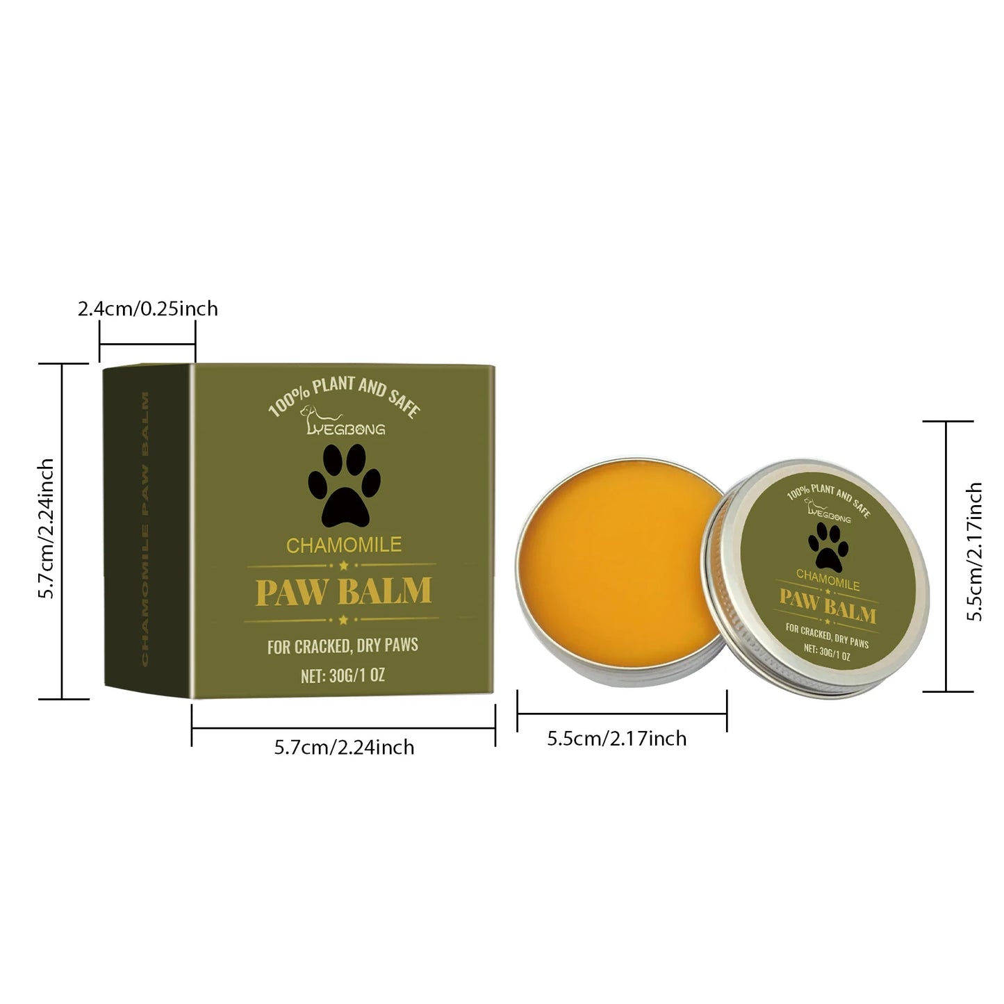 30G Pet Paw Care Balm Gentle Nourishing Skin Enhance Smoothness Repairing Damaged Skin Anti-chapping Softening Protect Pet Paw Balm for Cats & Dogs