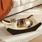 Zakkart Sisal 2-in-1 Cat Scratcher & Lounging Bed (Dark Stained, M)