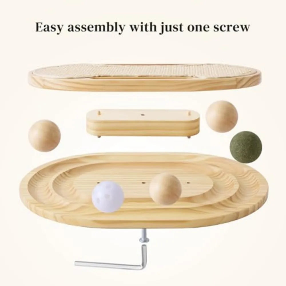 Cat Scratcher with Ball Track Toy, Sisal Scratch Pad for Indoor Use